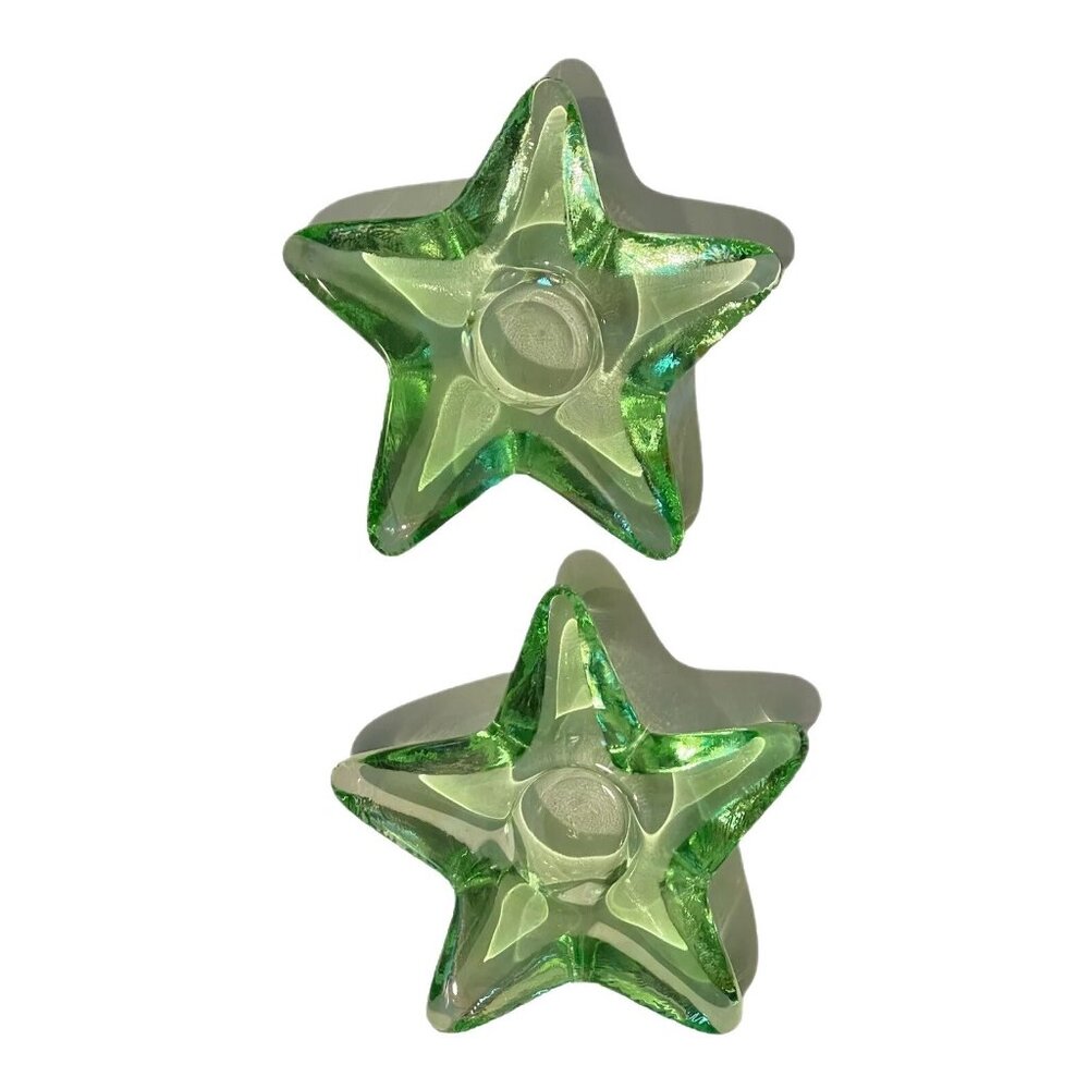 Nautical Starfish Recycled Glass Votive Tealight Candle Holder Spain Green Set